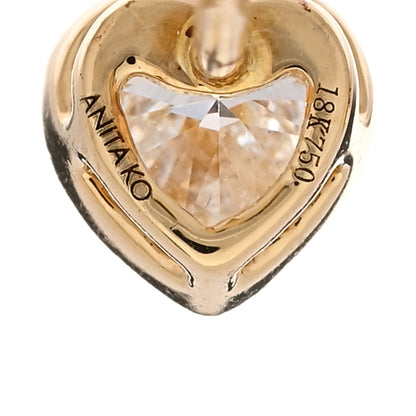 Anita Ko 18K Rose Gold Diamond Bezel Heart Stud Earrings 4 of 5