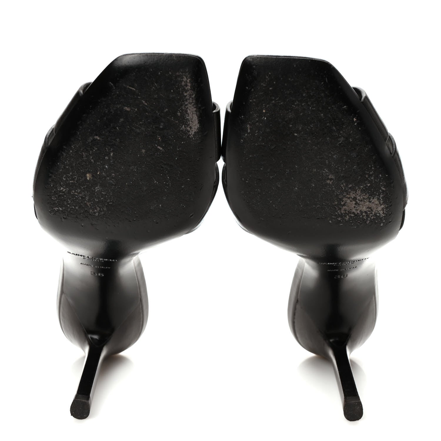 Saint Laurent Calfskin Tribute 85 Slide Sandals 36 Black 5 of 8