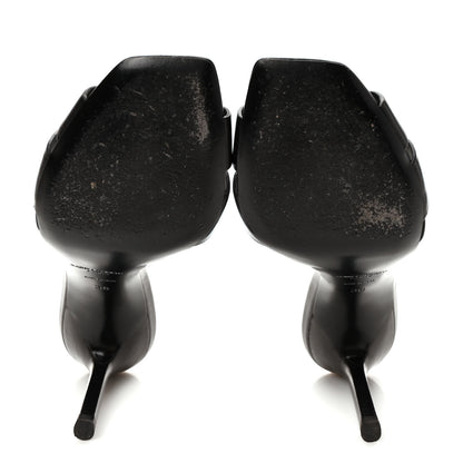 Saint Laurent Calfskin Tribute 85 Slide Sandals 36 Black 5 of 8