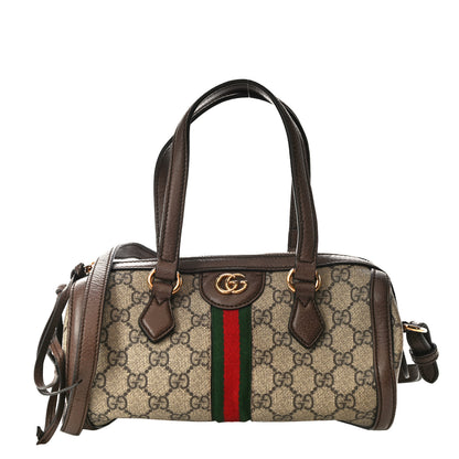 Gucci GG Supreme Monogram Web Small Ophidia Boston Bag Beige New Acero 1 of 13