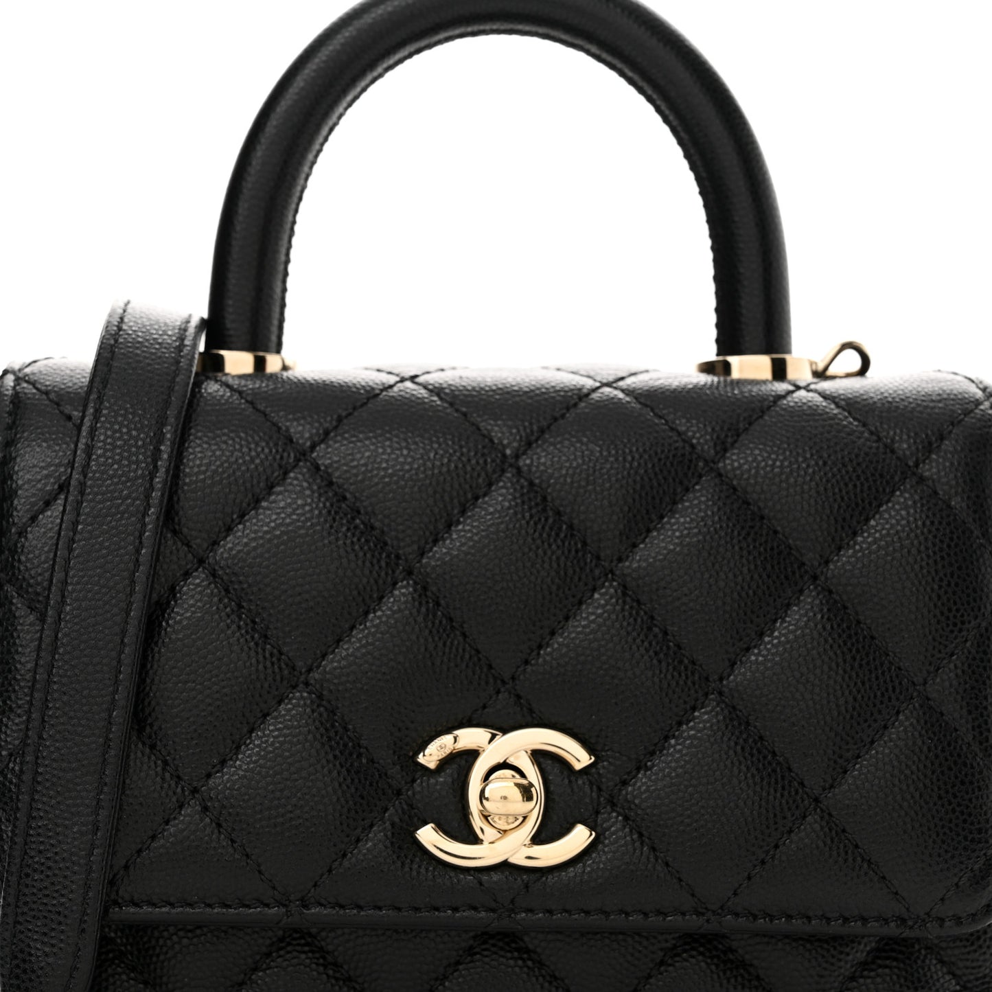 Caviar Quilted Extra Mini Coco Handle Flap Black