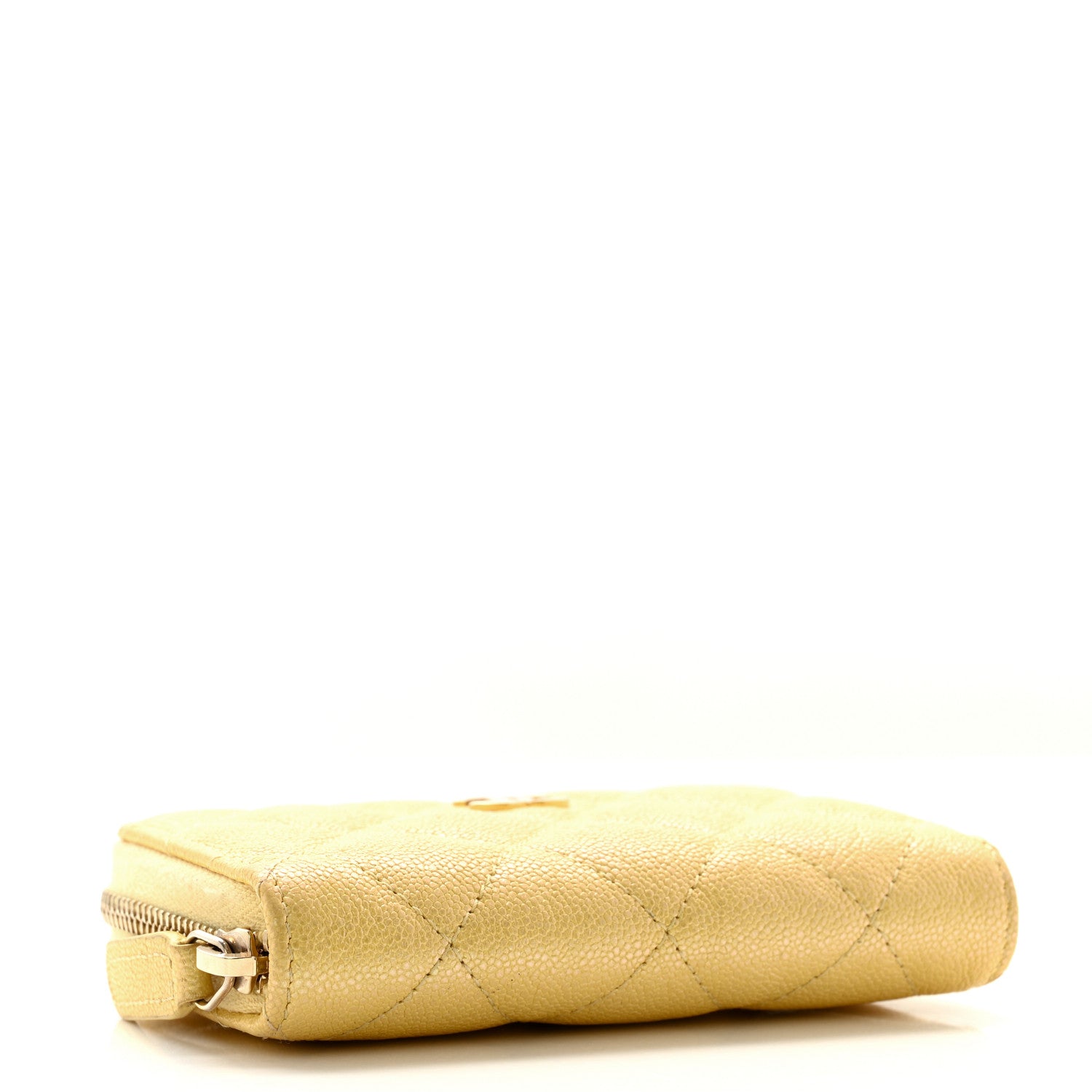 Chanel Iridescent Caviar Quilted Zip Coin Purse Yellow 4 of 9
