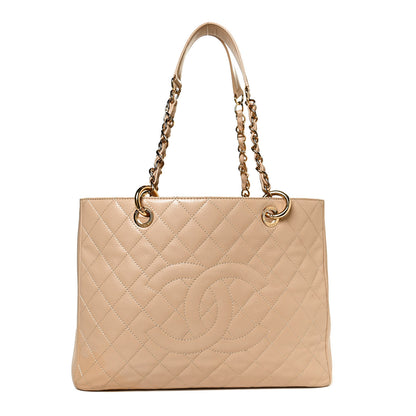 Chanel Caviar Quilted Grand Shopping Tote GST Beige 1 of 12