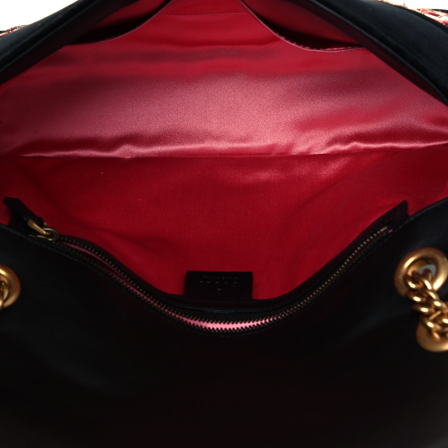 Gucci Velvet Matelasse Loved Embroidered Medium GG Marmont Shoulder Bag Black 5 of 11