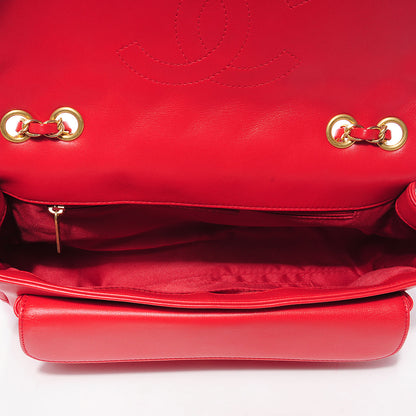 Chanel Lambskin Quilted Now and Forever Large Flap Red 2 of 10