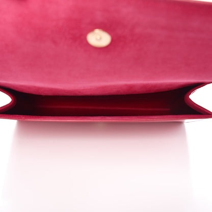 Saint Laurent Patent Monogram Large Belle De Jour Clutch Fuchsia 5 of 6
