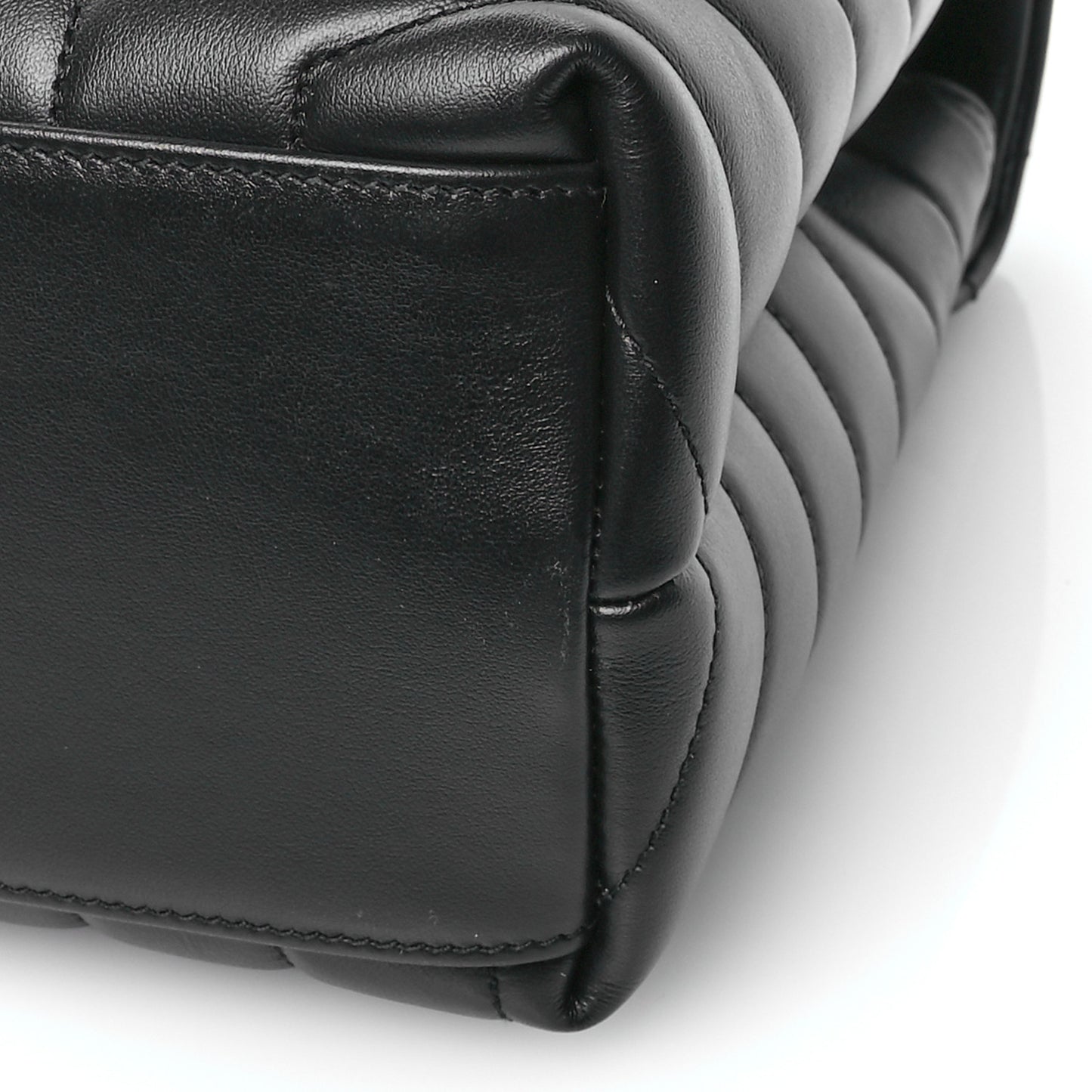 Calfskin Y Quilted Monogram Medium Loulou Chain Satchel Black