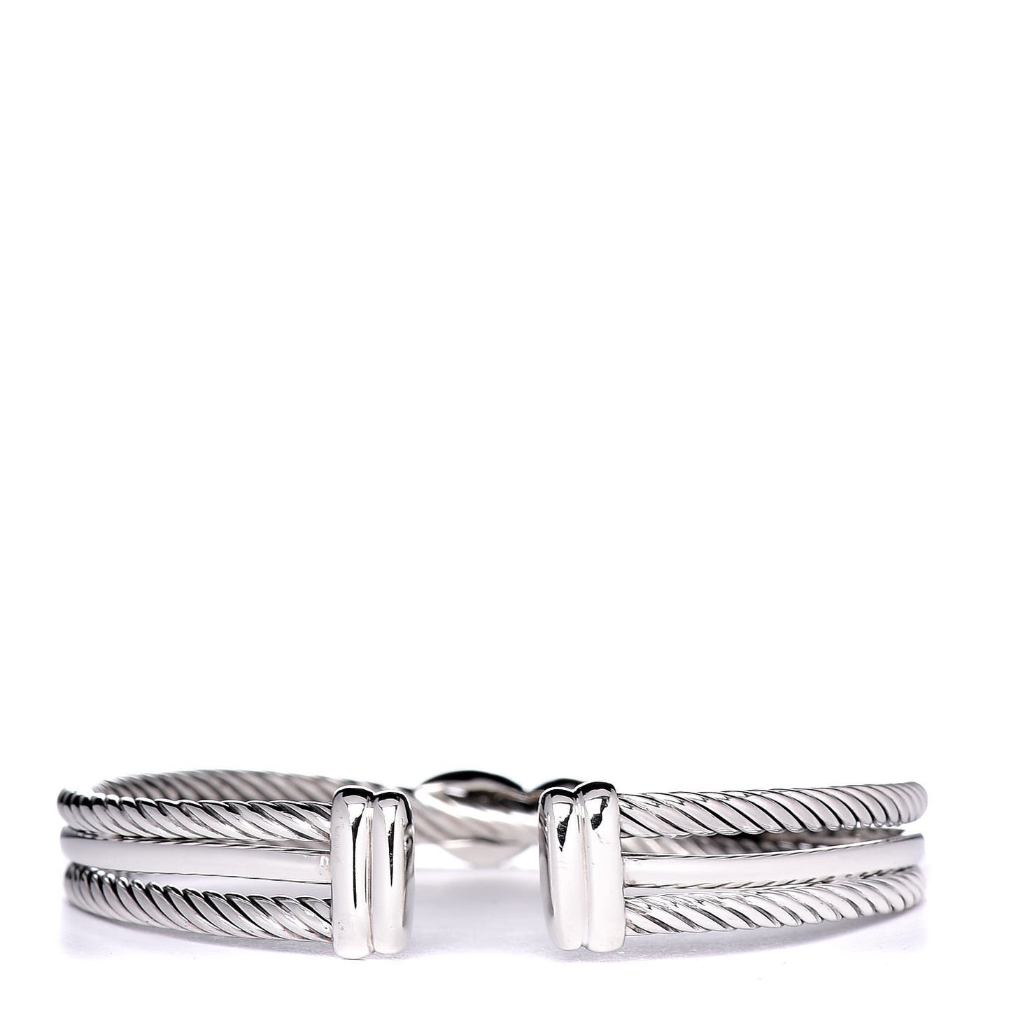 Sterling Silver Diamond 7mm X Crossover Cuff