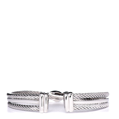 David Yurman Sterling Silver Diamond 7mm X Crossover Cuff 3 of 4