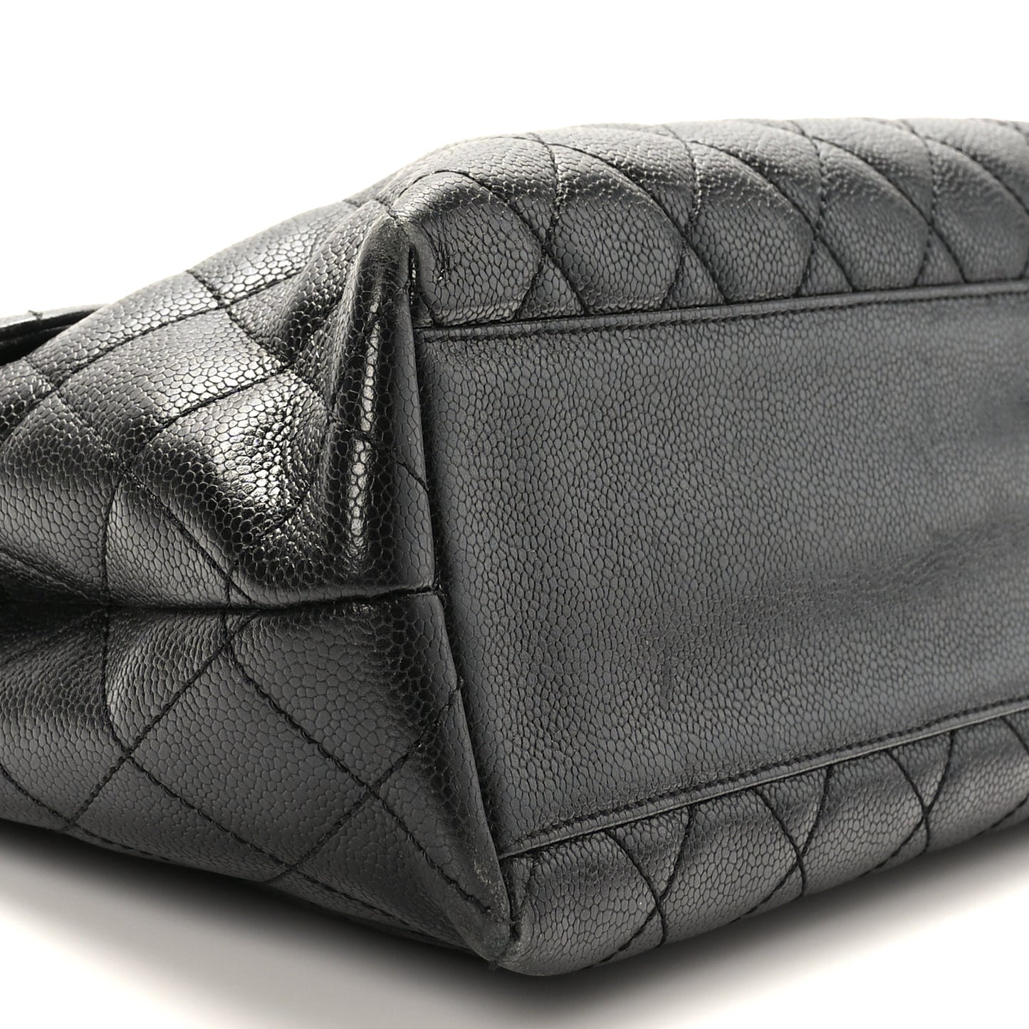 Caviar Quilted Jumbo Kelly Flap Black