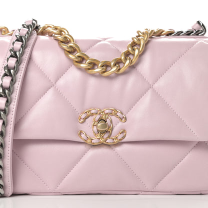 Chanel Lambskin Quilted Medium Chanel 19 Flap Light Pink 8 of 11
