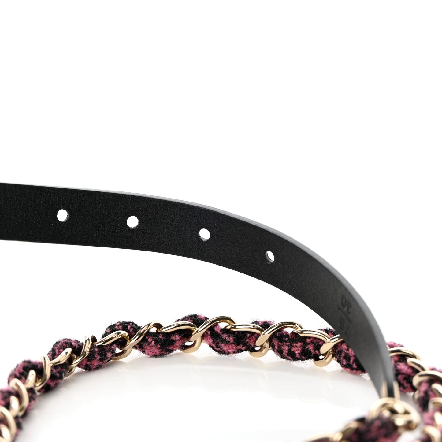 Calfskin Tweed CC Chain Belt 75 30 Black Pink