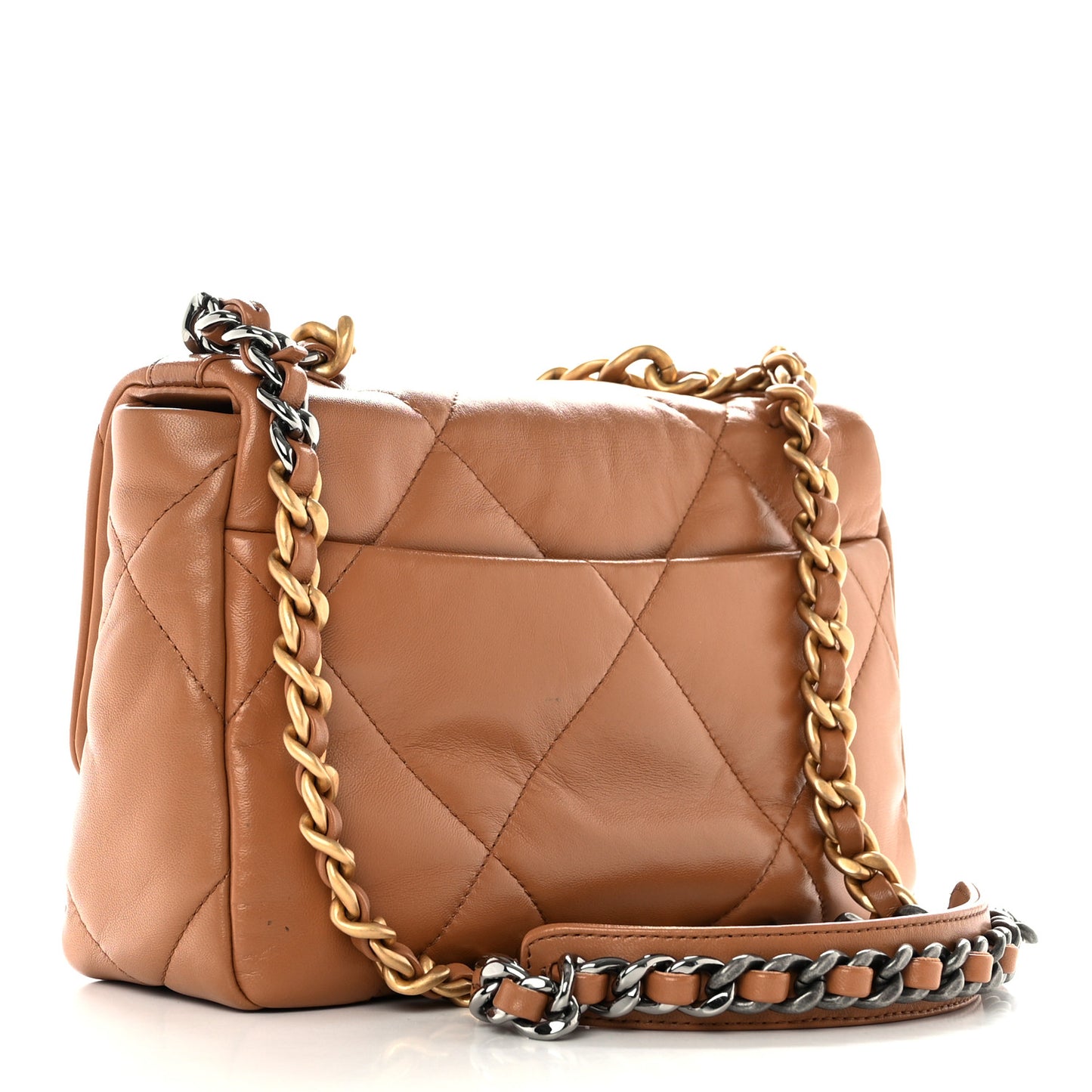 Lambskin Quilted Medium Chanel 19 Flap Brown