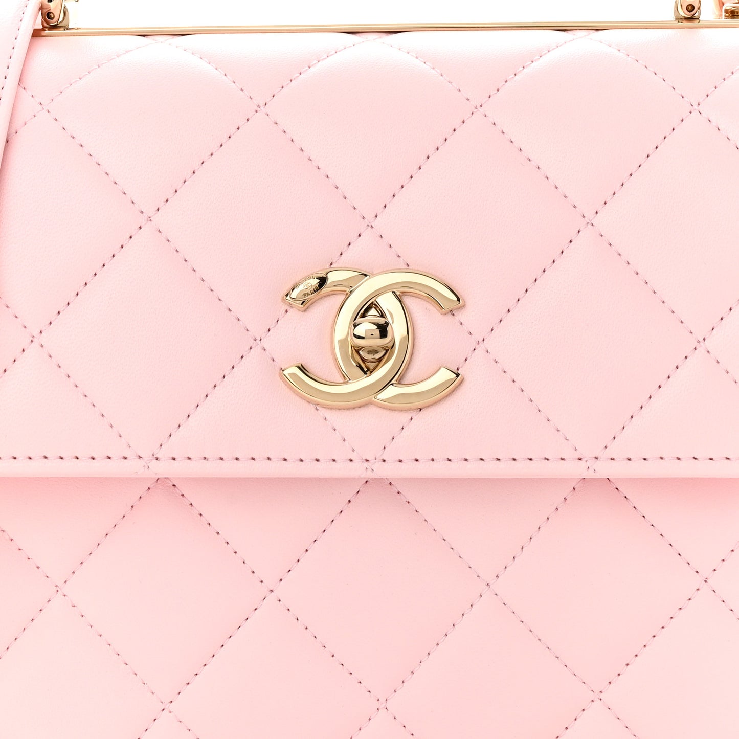 Lambskin Quilted Small Trendy CC Flap Dual Handle Bag Light Pink