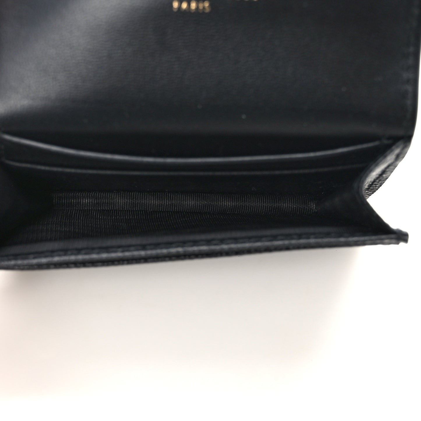 Grained Calfskin Saddle Card Holder Black