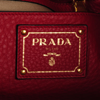Prada Vitello Daino Tote Rosso 8 of 10