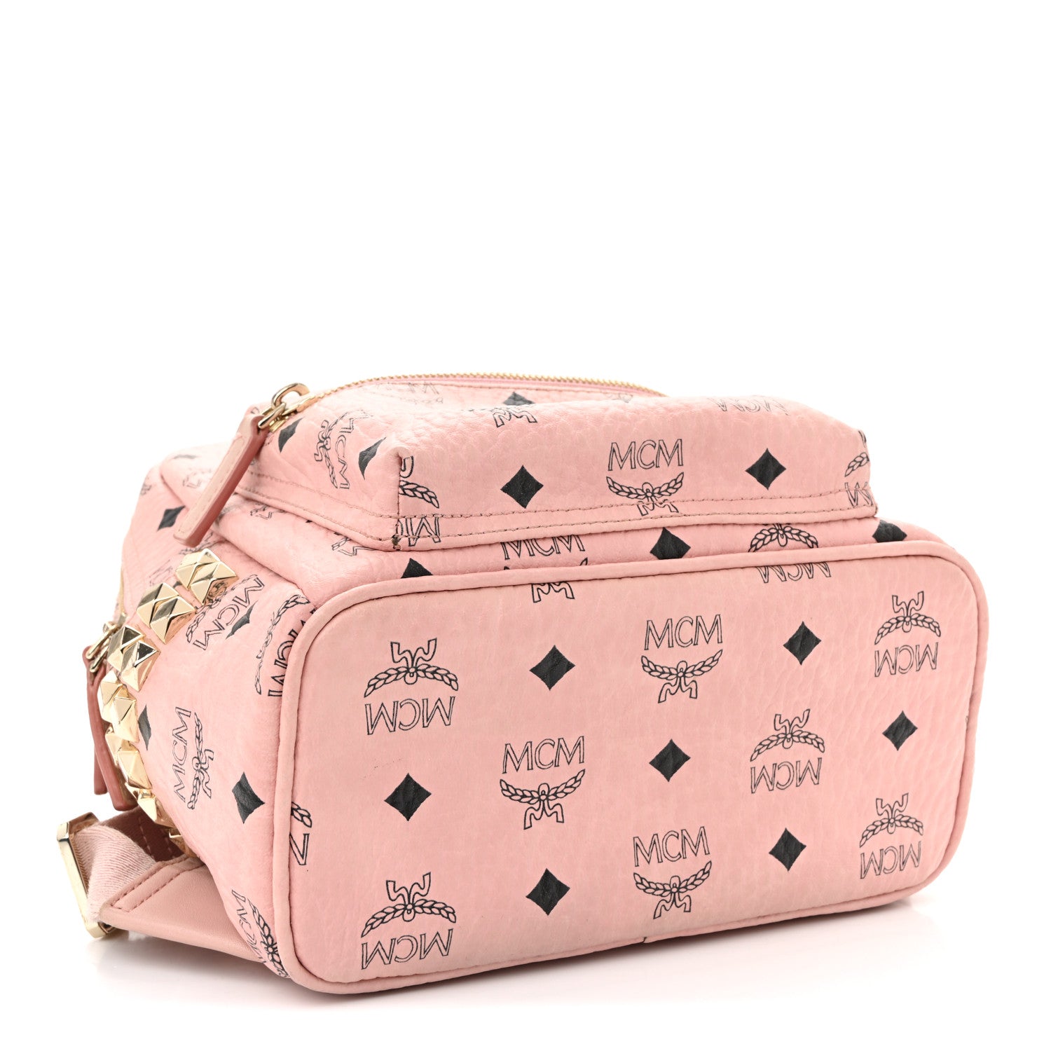 MCM Visetos Outline Stud Mini Stark Backpack Soft Pink 4 of 13