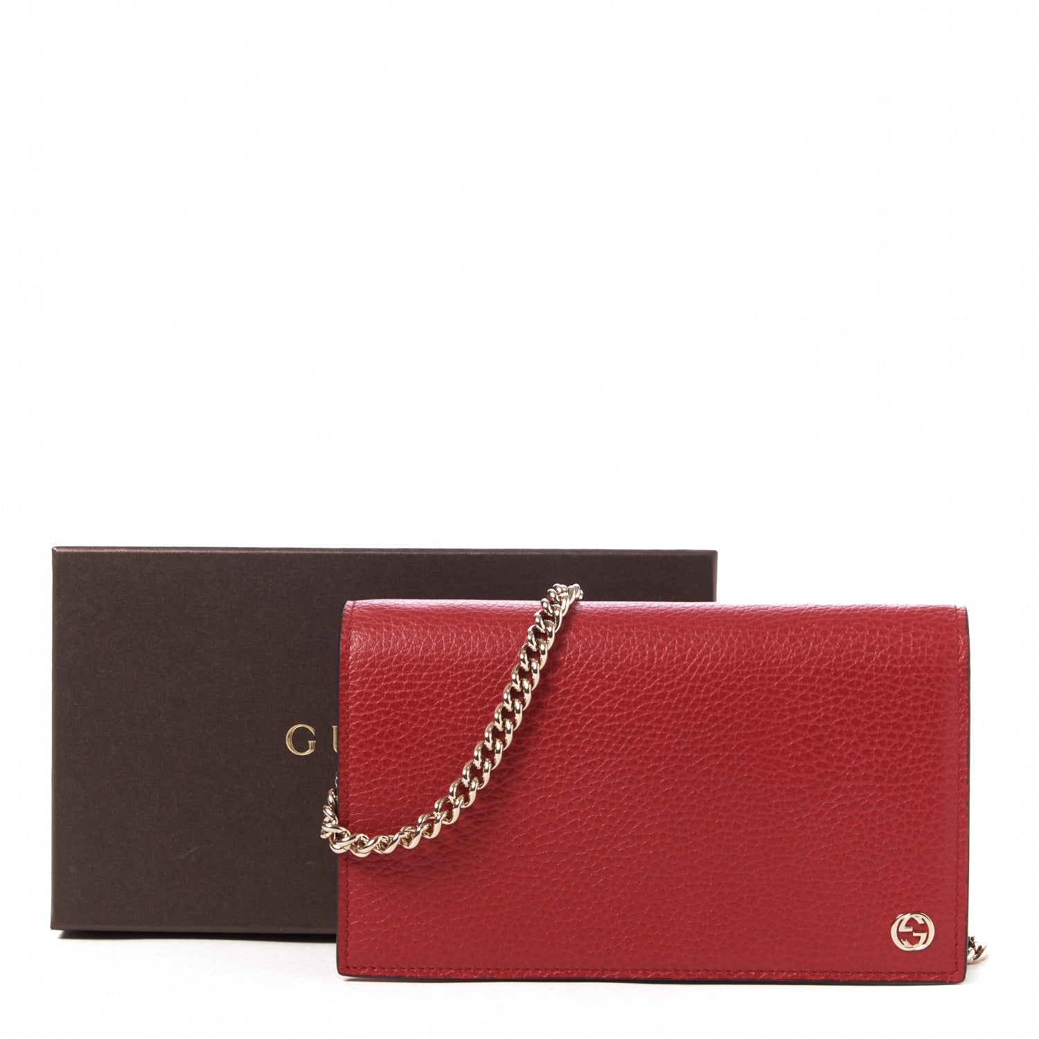 Gucci Dollar Calfskin Medium Betty Chain Wallet Tabasco 7 of 7