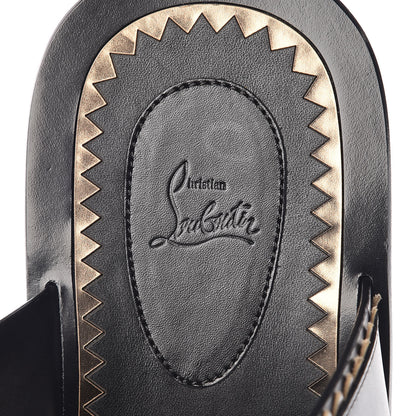 Christian Louboutin Calf Lisse Mens Montezuplage Flat Slide Sandals 40 Black Anthracite 7 of 10