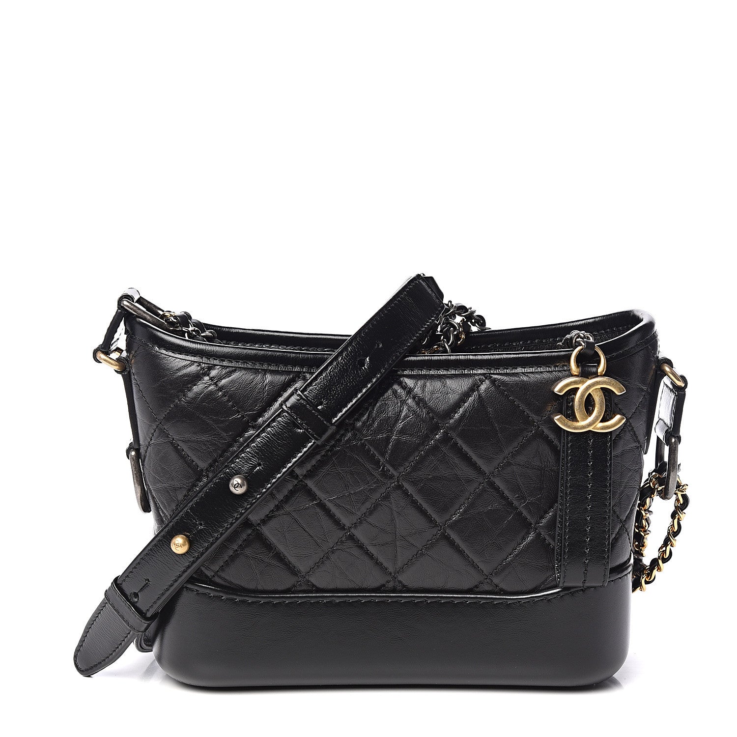 Chanel Aged Calfskin Quilted Small Gabrielle Hobo Black 1 of 10