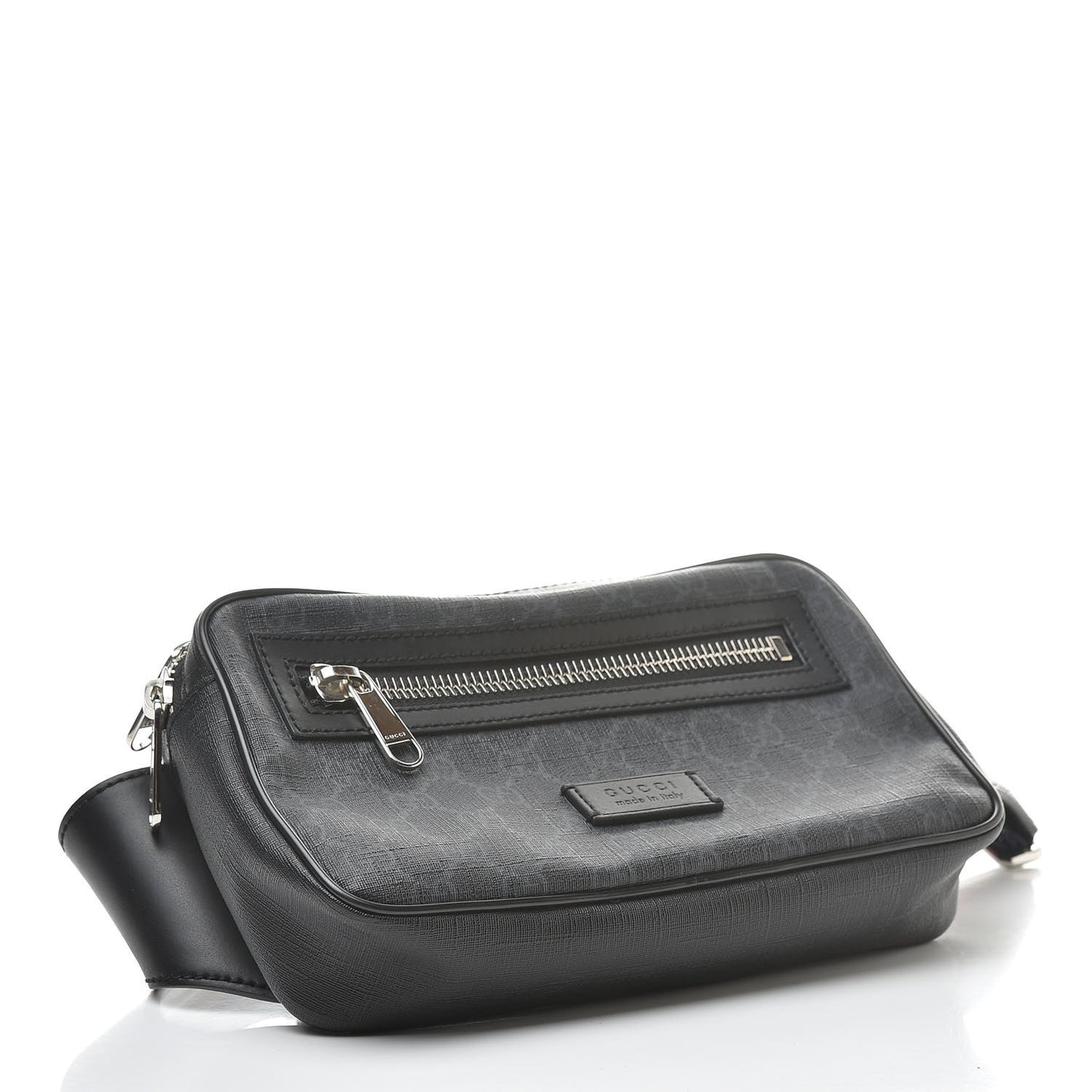 Soft GG Supreme Monogram Web Belt Bag Black Grey