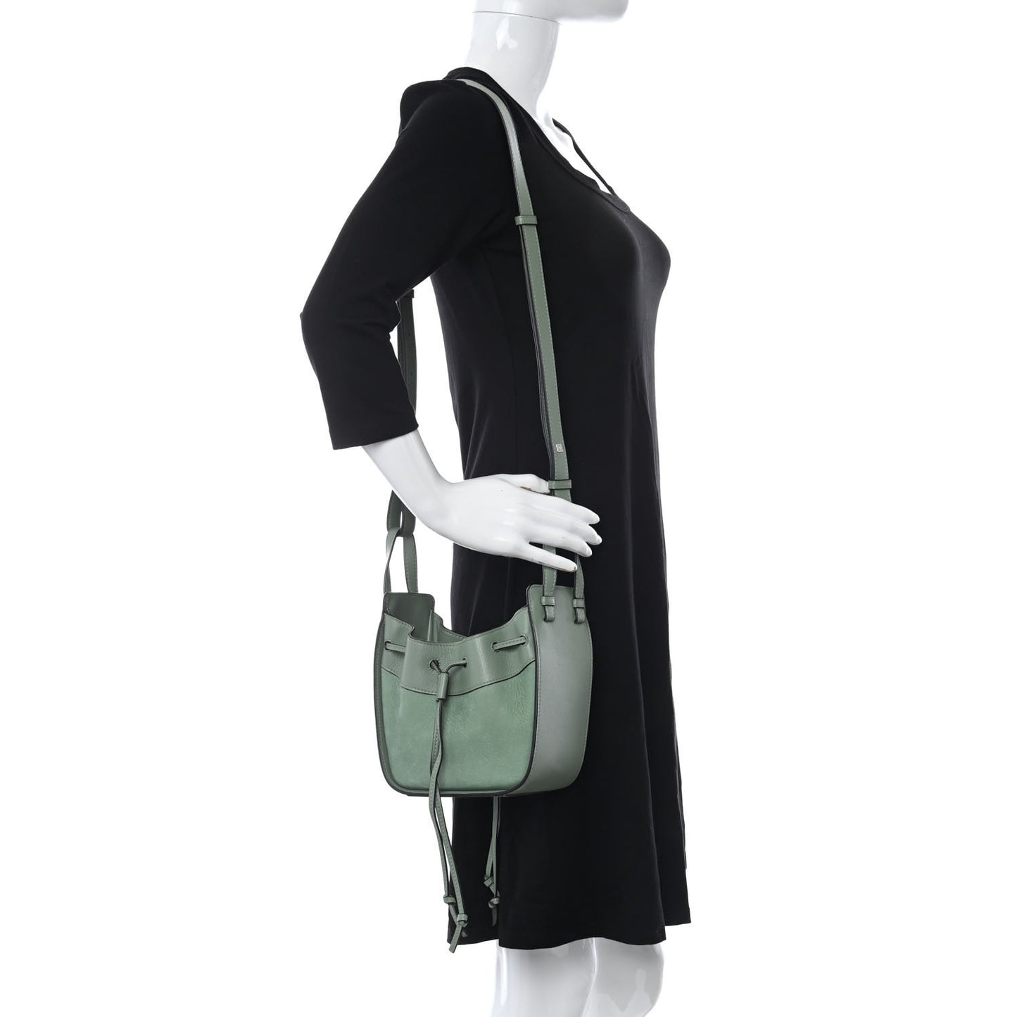 Calfskin Nubuck Mini Hammock Shoulder Bag Light Green