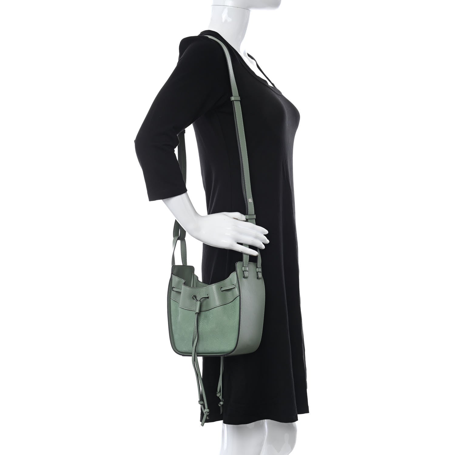 Loewe Calfskin Nubuck Mini Hammock Shoulder Bag Light Green 2 of 10