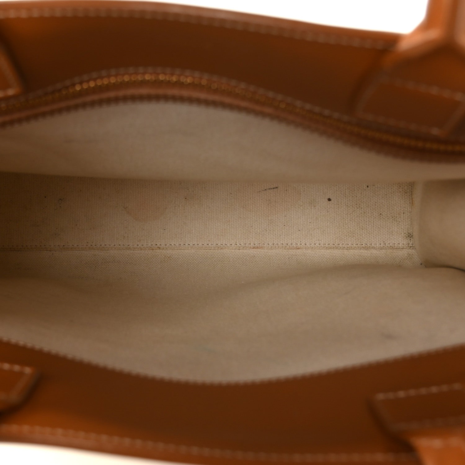 Celine Canvas Calfskin Logo Print Small Vertical Cabas Natural Tan 5 of 10