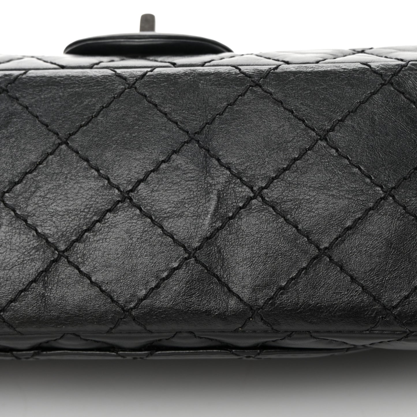 Aged Calfskin Quilted 2.55 Reissue 225 Flap Black