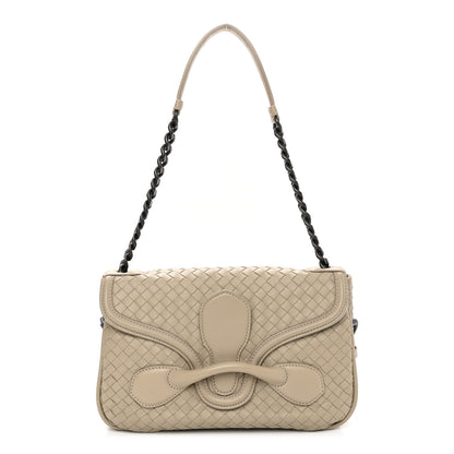 Bottega Veneta Nappa Intrecciato Rialto Shoulder Bag Nude 1 of 11