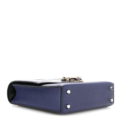 Hermes Epsom Shiny Alligator Mini Verrou Chaine Bag Bleu Encre Black 4 of 10