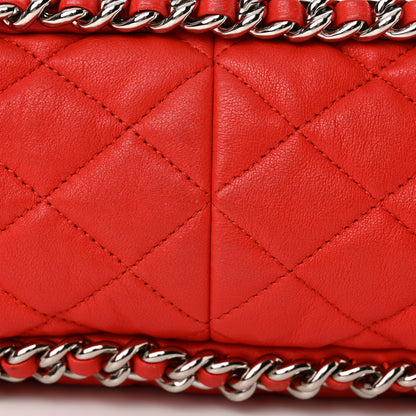 Chanel Washed Lambskin Quilted Maxi Chain Around Flap Red 12 of 15