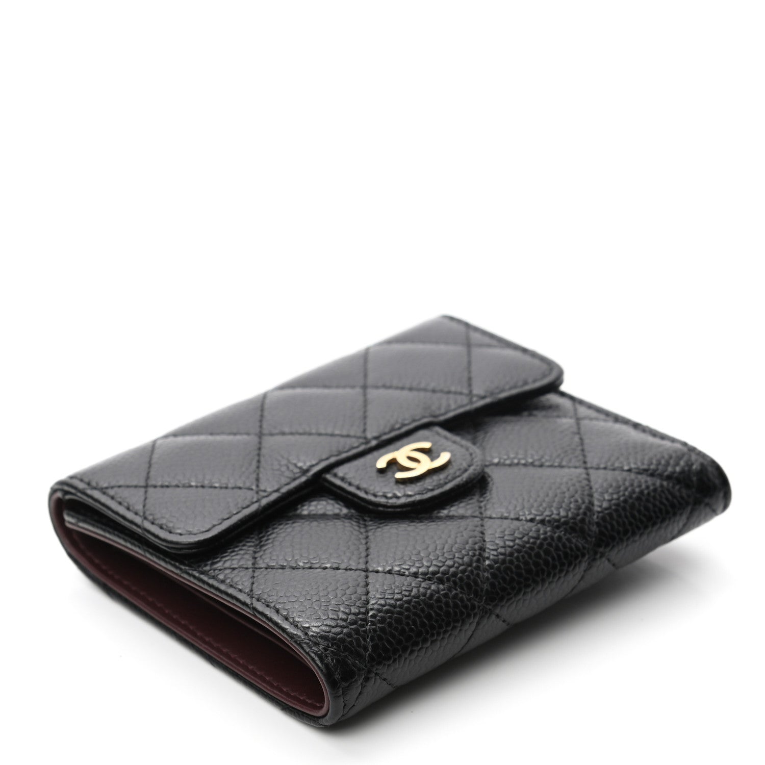 Chanel Caviar Quilted Compact Flap Wallet Black 3 of 7