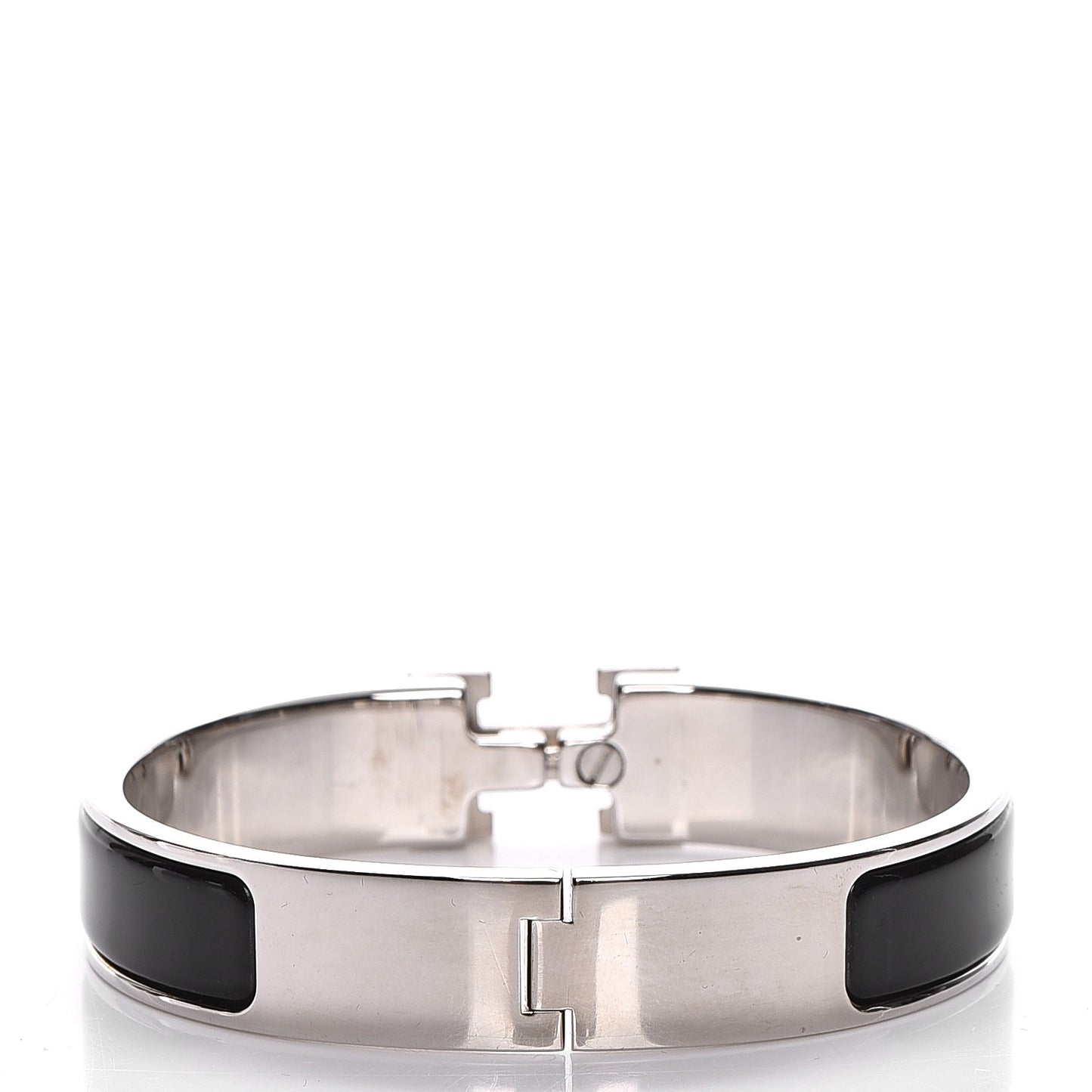 Enamel Narrow Clic Clac H Bracelet PM Black