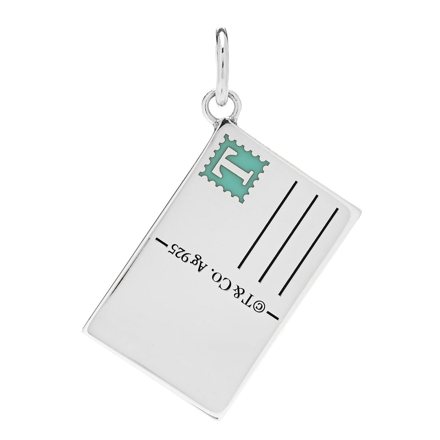 Sterling Silver Enamel Venezia Postcard Charm Blue