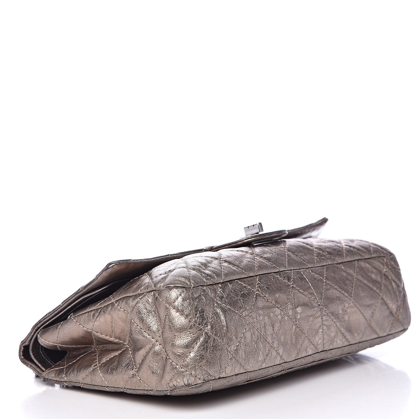 Metallic Aged Calfskin Quilted 2.55 Reissue 227 Flap Dark Silver
