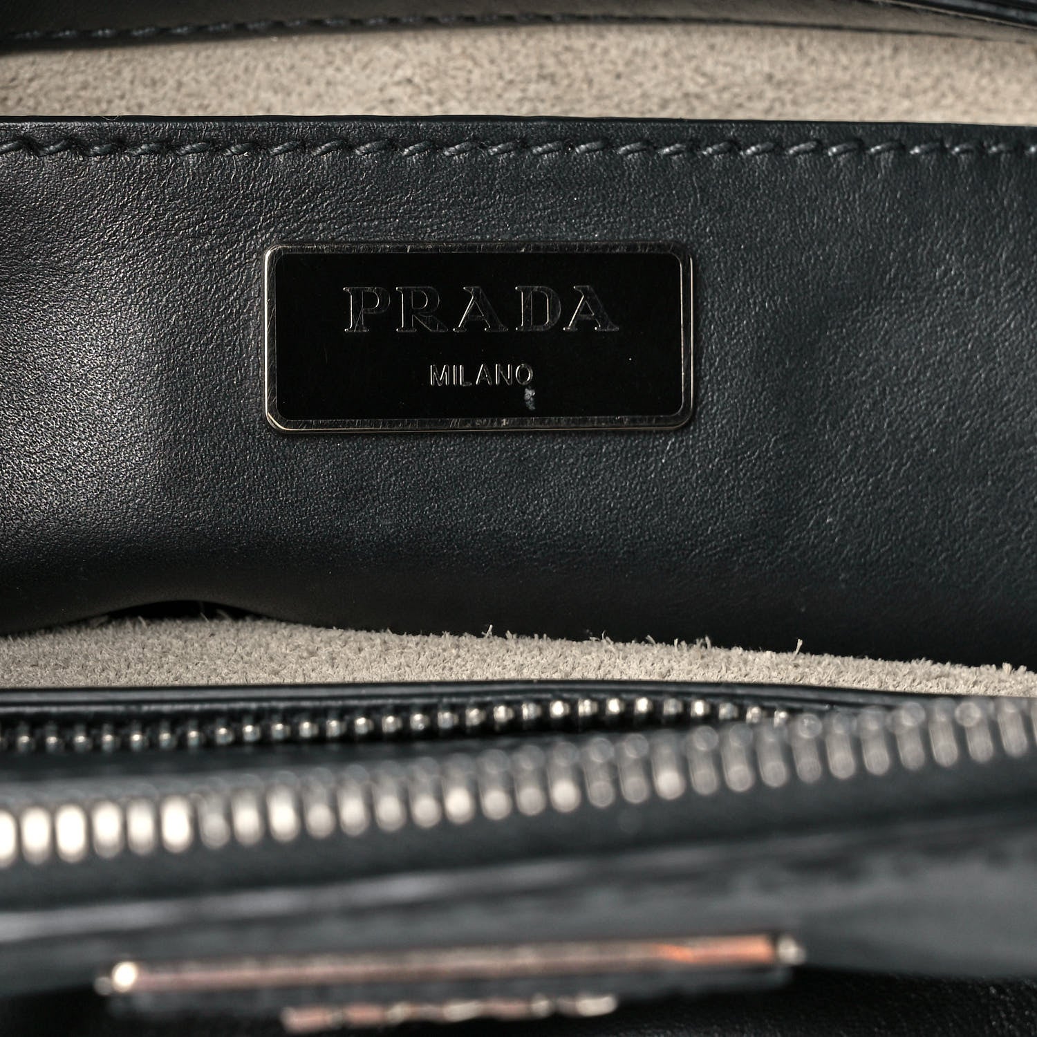 Prada City Calf Hand Stitched Medium Galleria Double Zip Tote Black 6 of 14