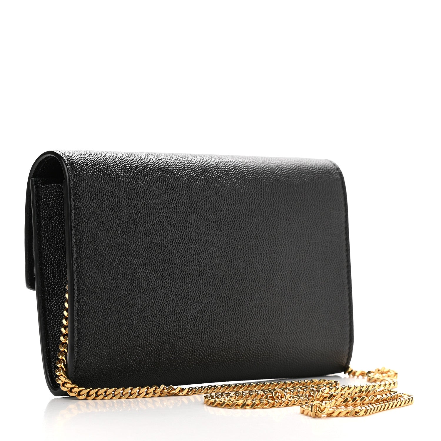Saint Laurent Grain De Poudre Uptown Chain Wallet Black 3 of 8