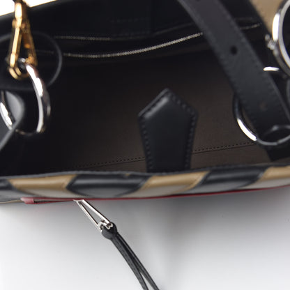 Fendi Vitello Century F is Fendi FF Diagonal Inlay Small Runaway Satchel Fango Black Fragola 6 of 13