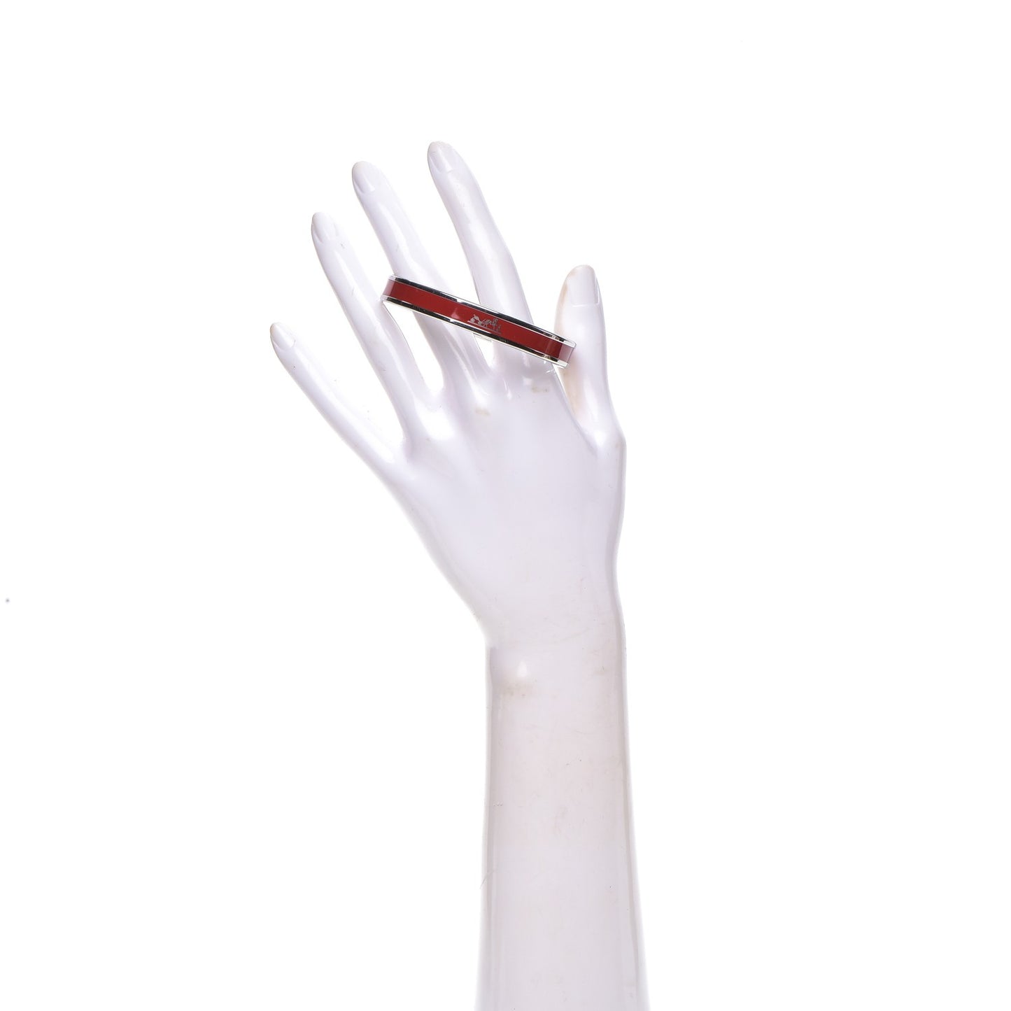 Enamel Printed Narrow Caleche Bracelet 62 Rouge H