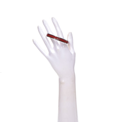 Hermes Enamel Printed Narrow Caleche Bracelet 62 Rouge H 2 of 6