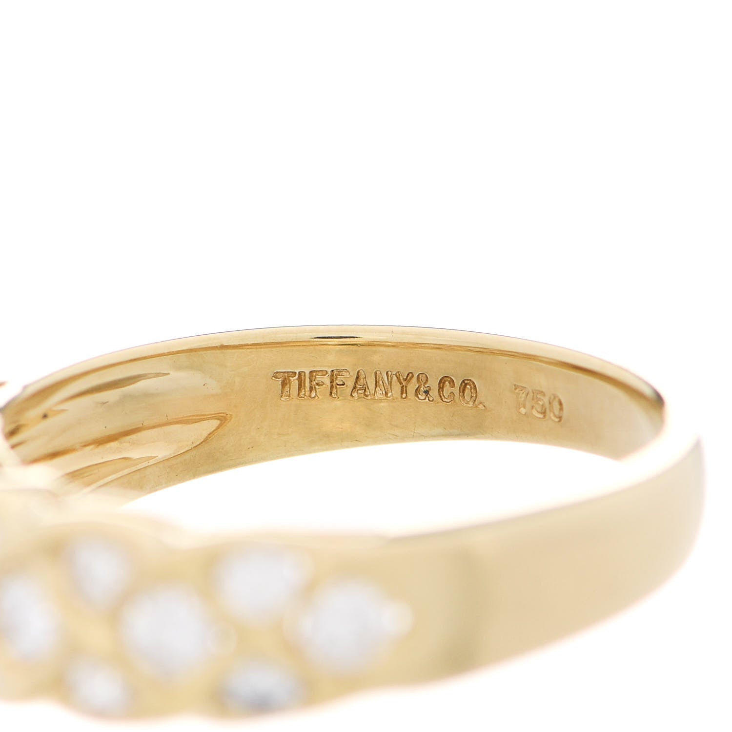 Tiffany 18K Yellow Gold Diamond Woven Band Ring 53 6.5 4 of 4