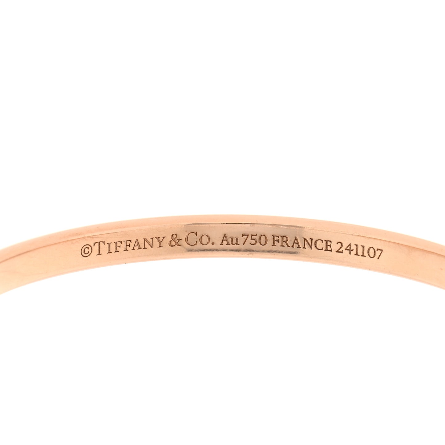 18K Rose White Gold Lock Narrow Bangle Bracelet