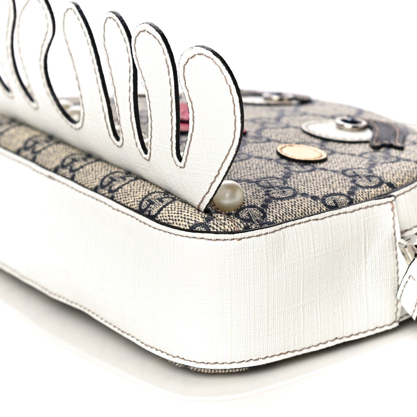 GG Supreme Monogram Childrens Octopus Messenger Bag White