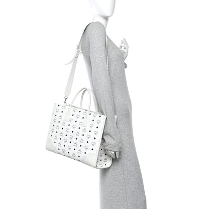 MCM Visetos Large Munchen Tote White 2 of 10