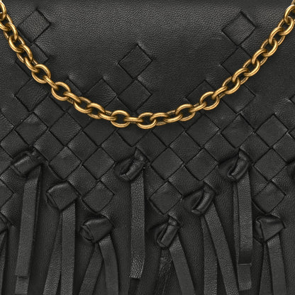 Bottega Veneta Nappa Intrecciato Fringe Chain Wallet Black 7 of 15
