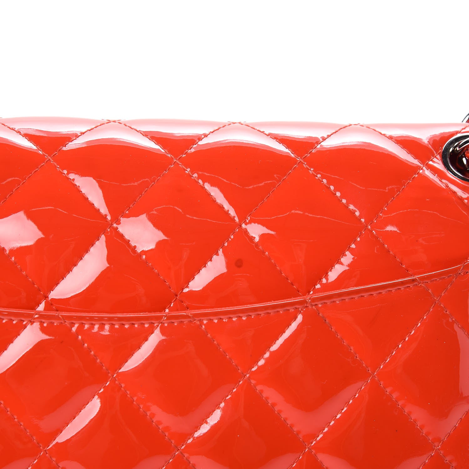 Chanel Patent Quilted Jumbo Double Flap Red 17 of 21