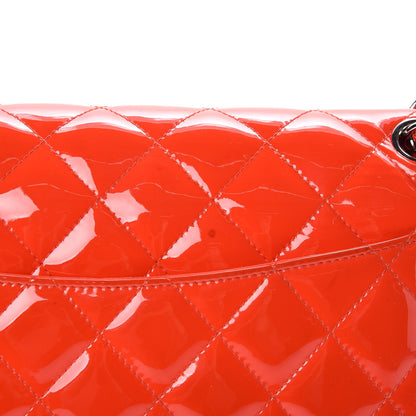 Chanel Patent Quilted Jumbo Double Flap Red 17 of 21