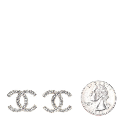 Chanel Crystal CC Earrings Gold 2 of 4