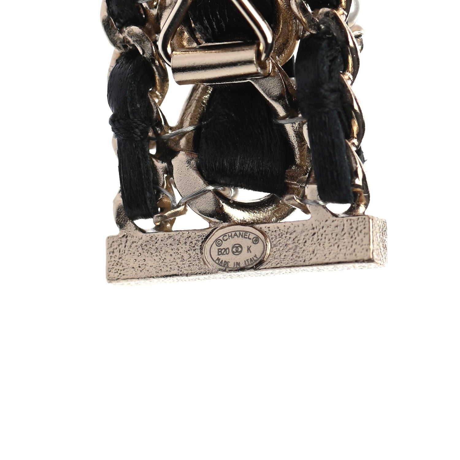 Chanel Lambskin Pearl Crystal CC Hair Clip Barrette Gold 3 of 5